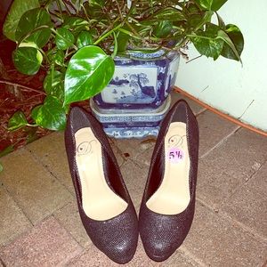 Black and Silver sparkling Heel